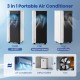 8000 BTU portable air conditioner in white with fan and dehumidifier functions, ideal for cooling and comfort.