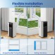 Portable 8000 BTU air conditioner with flexible installation for single/double-hung and sliding windows, remote control.