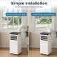 Portable air conditioner with window installation kit, cooling capacity of 8000 BTU, suitable for rooms up to 350 sq. ft.