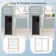 Portable air conditioner installation options for vertical and horizontal sliding windows, featuring a sleek black.