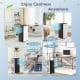 Portable air conditioner in black and white, featuring dual control and sleep mode, ideal for cooling any room.