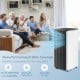 8000 BTU portable air conditioner in black and white, designed for powerful cooling in large areas, perfect for summer.