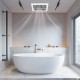 Sleek 80 CFM bathroom exhaust fan with metal housing, designed for efficient ventilation in spaces up to 90 sq. ft.