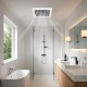 Bathroom featuring an 80 CFM exhaust fan with metal housing, designed for efficient ventilation in a stylish setting.