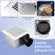 Ceiling mount bathroom exhaust fan with galvanized housing, 80 CFM airflow, and advanced check valve for efficient.
