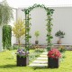 Garden arch trellis with self-watering planter boxes, ideal for climbing plants, featuring a black PE-coated metal.