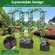 Garden arch trellis with two self-watering planter boxes, ideal for vertical plant growth and easy movement with wheels.