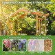 83" garden arbor with elegantly curved roof, fir wood construction, and detachable planter boxes for climbing plants.