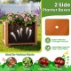 Two side planter boxes made of fir wood with drainage holes, ideal for flowers and herbs in a garden setting.
