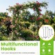 84-inch black garden arbor with 7 multifunctional hooks for hanging plants, lamps, and feeding birds in your backyard.