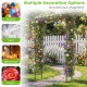 Garden arbor with black galvanized metal frame, multifunctional hooks, and support for climbing plants, ideal for outdoor spaces.