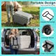 Portable 84 Quart wheeled ice cooler in gray with foldable pull handle and smooth wheels for easy transport.