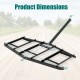 Driveway drag tow behind landscape leveling rake dimensions, 84" wide, made from reinforced powder-coated metal.