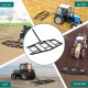84-inch wide driveway drag tow behind landscape leveling rake in black, ideal for soil, sand, and gravel road leveling.