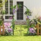 Garden arbor with lockable gate and side planters, made of premium metal, perfect for enhancing outdoor spaces.