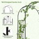 Garden arbor with elegant patterns and arched top, featuring a lockable gate and side planters for outdoor decoration.