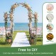 Tall garden arch with planter shelves, featuring climbing trellises for plants, ideal for weddings and outdoor decor.