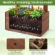 Tall wooden garden arbor with planter boxes, drainage holes, and a detachable bottom for deep-rooted plants.