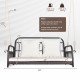 Wicker hanging porch swing with white cushions, 880 lbs capacity, ideal for outdoor relaxation on the porch or garden.