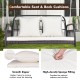 Wicker hanging porch swing with white cushions, featuring removable covers and 880 lbs capacity for outdoor relaxation.