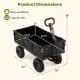 Utility wagon dimensions showing a heavy-duty black flatbed with removable liner, ideal for gardening and outdoor use.