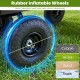 10" rubber inflatable wheel designed for the 880 lbs utility wagon, ideal for various terrains like grass and sand.