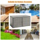 Gray 88-gallon garden patio rattan storage container box with adjustable feet, ideal for outdoor use in various.