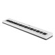 88-key electric piano keyboard in white with adjustable stand, featuring light-up buttons and portable bag for easy.