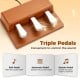 Triple pedals for the 88-key weighted keyboard, including soft, sostenuto, and sustain functions for sound control.