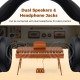 88-key graded hammer action weighted keyboard in brown with dual speakers and headphone jacks for silent practice.