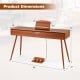 Dimensions of the 88-Key Graded Hammer Action Weighted Keyboard in brown, featuring a push-pull drawer design.