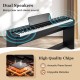 88-key weighted keyboard with dual speakers, furniture stand, and removable music stand for realistic piano experience.