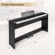 88-key weighted keyboard with furniture stand, featuring dimensions of 53" x 29" x 12" for a realistic playing.