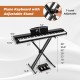 Adjustable stand for 88-key keyboard piano set, showcasing 7-level height options for personalized playing comfort.