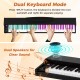 Dual keyboard mode on the 88-key piano set, featuring adjustable stand and dual speakers for clear sound.