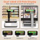 Dual-sided LCD display of the 88lb price computing scale, featuring stainless steel platform for commercial food use.