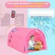 Kids Galaxy Starry Sky Dream portable play tent in pink with mesh windows and storage pockets for indoor fun.