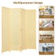 Portable 6 ft 4 panel room divider screen in natural finish, ideal for privacy in living rooms, bedrooms, and offices.
