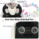 Multifunctional steering wheel of the 3 in 1 ride-on car with music and horn buttons for toddler fun and safety.