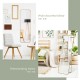 Full-length freestanding mirror with gold steel frame, adjustable stand, suitable for bedrooms and living rooms.