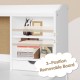 Kids desk and chair set with hutch, featuring a 3-position removable board and spacious storage for study supplies.