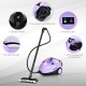 2000W purple steam cleaner mop with detachable unit, adjustable steam control, and 19 accessories for versatile.