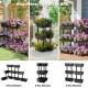 3-tier freestanding vertical plant stand with large flower pots, ideal for gardening indoors or outdoors.