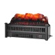 23" black electric fireplace log heater with adjustable flame brightness, remote control, and 1400W heating for cozy.