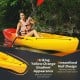 Single sit-on-top kayak in striking yellow-orange gradient, featuring a streamlined hull design for better tracking.