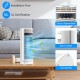 14-inch mini oscillating tower fan in white with 3 speeds, built-in handle, and anti-slip pads for safe, quiet cooling.