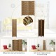 4-panel folding privacy partition room divider in yellow, featuring a hand-woven design and rustproof hinges for easy.