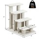 4-step carpeted cat stairs with scratching posts, made of durable particle board, ideal for indoor climbing and.
