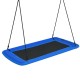 Blue 60-inch platform tree swing with adjustable height, durable oxford cloth, ideal for outdoor and indoor use.