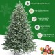 7 feet artificial Christmas tree with 1260 mixed PE and PVC tips, featuring a hinged design for easy setup and storage.